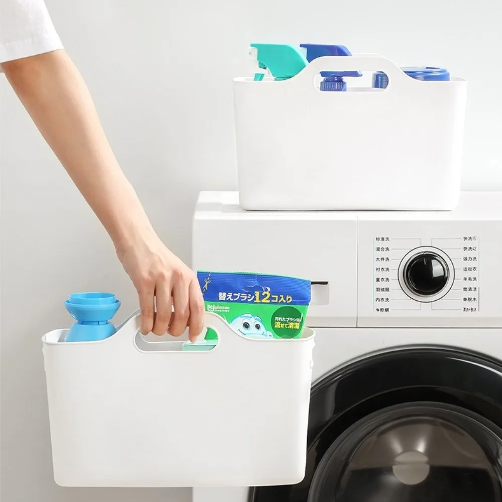 New Transparent Storage Basket Smooth Edge Large Capacity Laundry Basket with Handle Multifunctional Desktop Storage Box