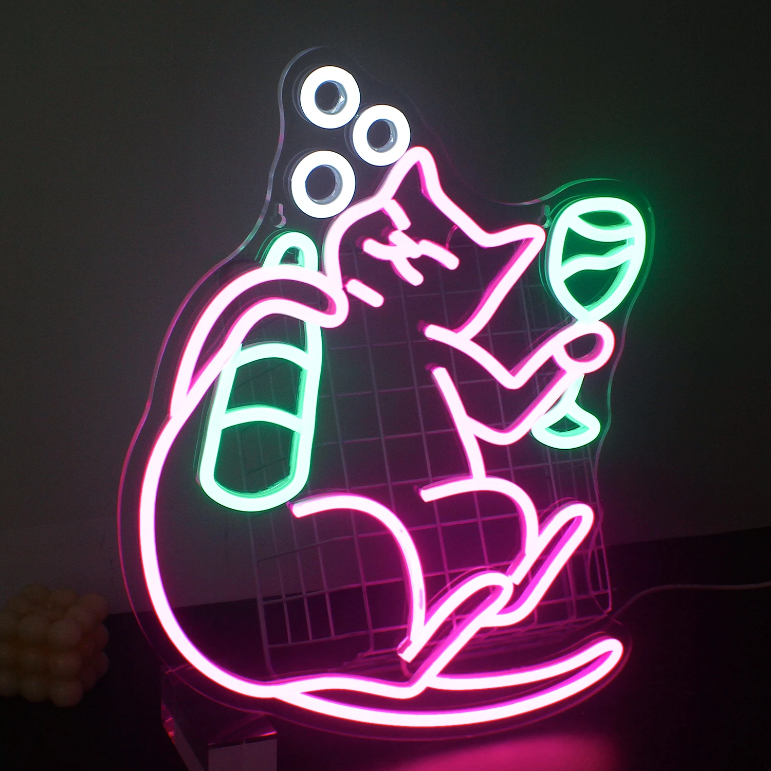 Drinking Cat Neon Led Sign Beer Bar Club Home Party Room Decoration Dimmable Wall Light Up Signs USB Powered Lamp Creative Logo