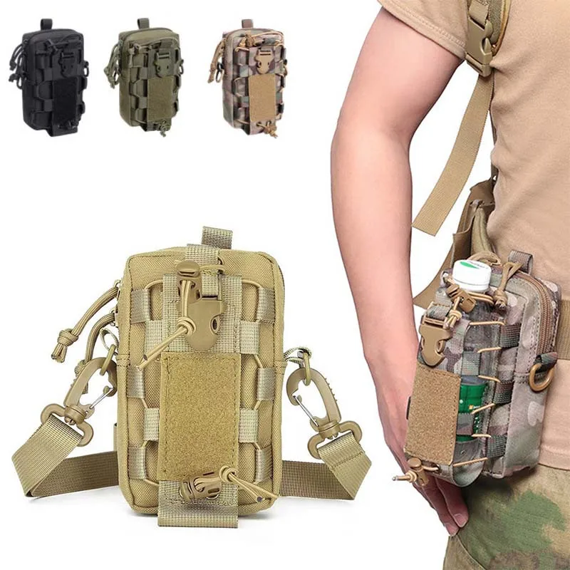 Pochette Molle EDC pour Bouteille d'Eau, Gourde, Bouilloire, Support Téléphone, Organisateur de Randonnée, Sac Banane pour Sports de Plein Air