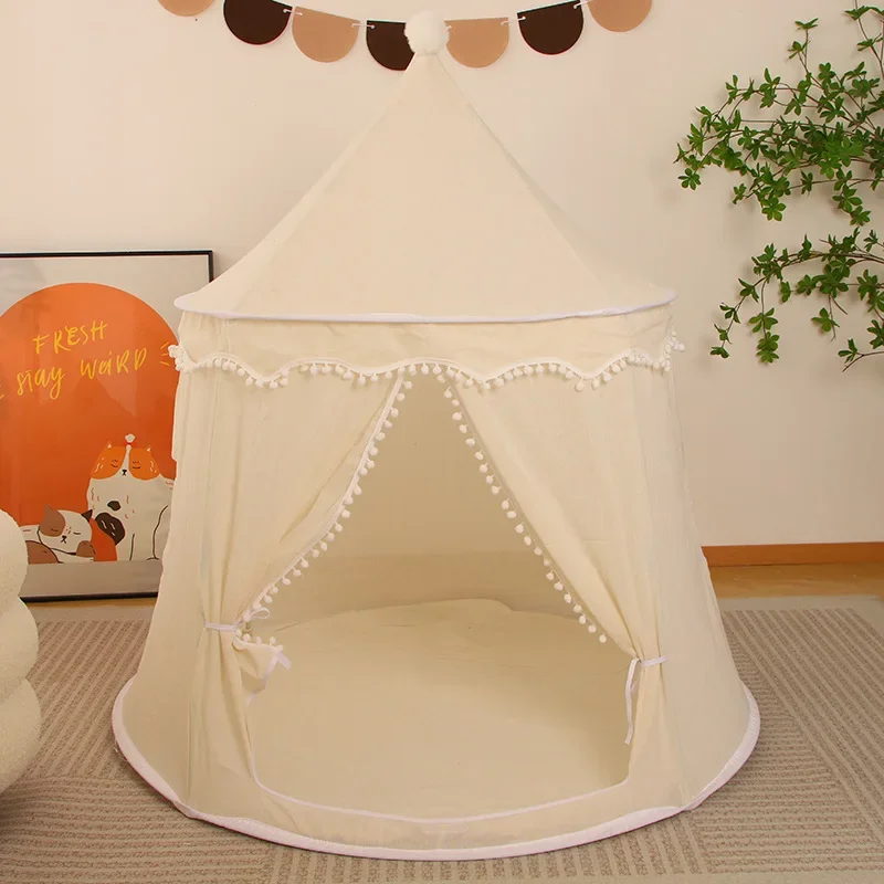 Indoor Kids Yurt Tent Playhouse Foldable Pretend Play Princess Boys Girls Indoor Children's Room Baby Game House Play House