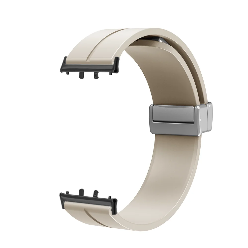 

18mm Loop Strap+Folding Magnetic Buckle For Samsung Galaxy Fit3 Waterproof Silicone Quick Release Smart Watchband for Men Women