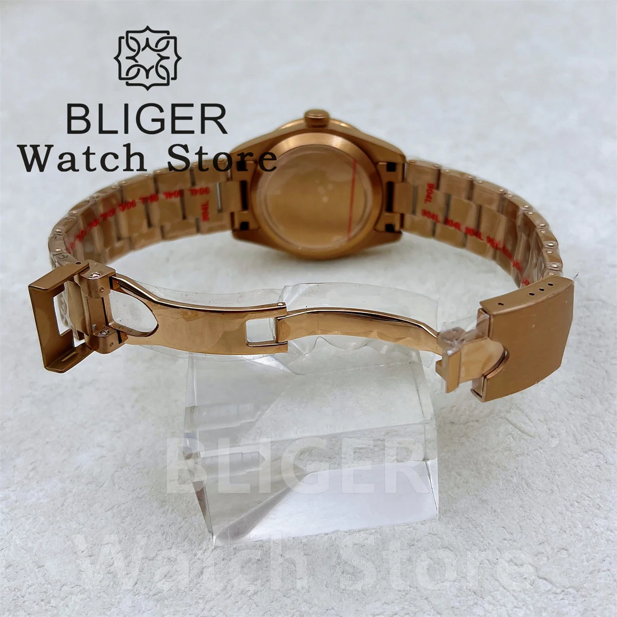 BLIGER NH35A PT5000 Automatic Machinery Movt 39mm Rose gold BB58 Watch For Men Dome Sapphire Glass Luminous Deepwaterproof Watc