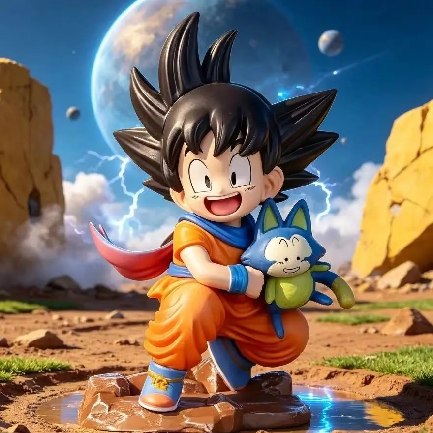 10cm/3,93 Zoll Anime Dragon Ball Z Figur Goku Figur Goku Umarmung Pura PVC GK Figuren Yamcha Anime Sammlerstück Modell Spielzeug Geschenke
