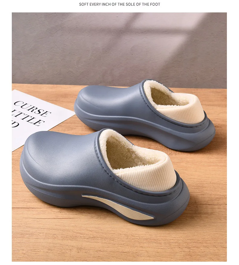 جديد الشتاء الفراء فروي النعال للرجال في الهواء الطلق موضة مقاوم للماء أفخم نعال من القطن داخلي دافئ دافئ عدم الانزلاق أحذية المنزل