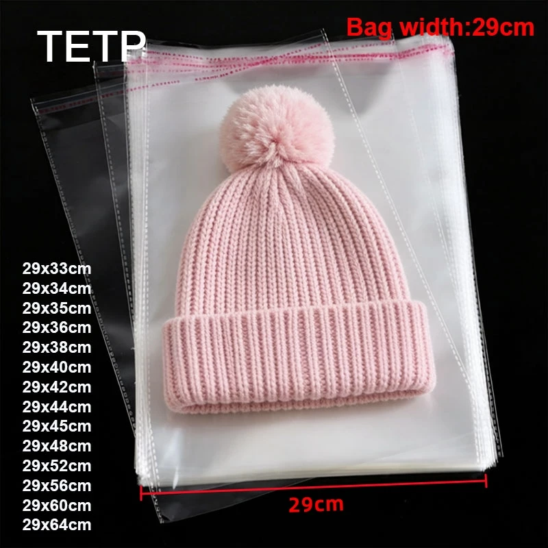 

TETP 29m Width Self Adaptive OPP Bags For Scarf Shoes Handbag Packaging Transparent Pocket DIY Accessories Sealed Storage