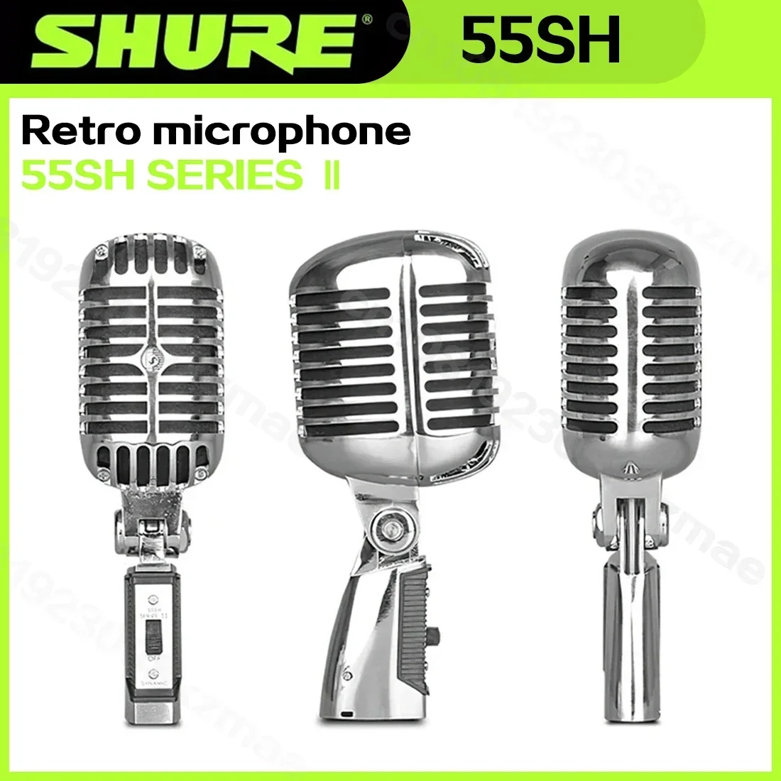 SHURE Shure 55SH 시리즈 II 다이나믹 레트로 마이크 스테이지 퍼포먼스 라이브 앵커 KTV 녹음 마이크 스탠드