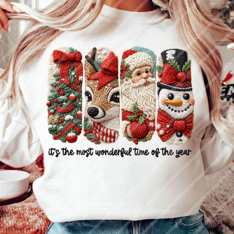 فو الغزل عيد الميلاد سانتا كلوز DIY بها بنفسك الحديد على نقل الحرارة ملصق مائي تي شيرت بلوزات سادات الملابس عيد الميلاد ديكور #4