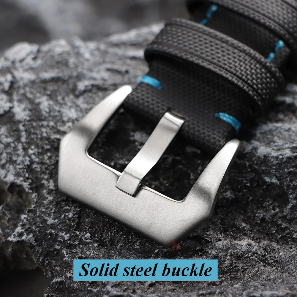 Cinturino in pelle di nylon 20mm 22mm 24mm 26mm per Citizen per Seiko uomo donna cinturino in tessuto di tela per Huawei Watch Gt4/3/2