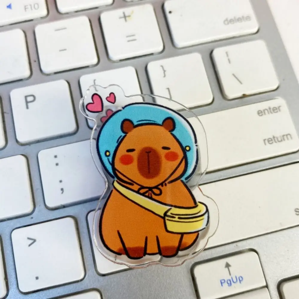 Capybara-Trombone transparent pour enfants, pince-notes de dessin animé portable, trombone en acrylique, marque-page, Ins, PP, Kawaii, étudiant