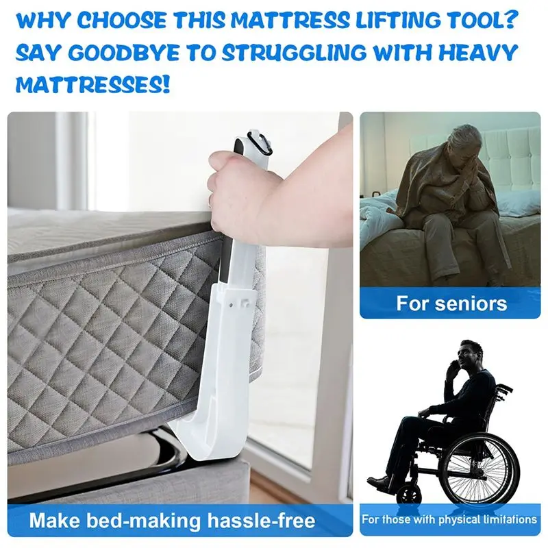 ABFA Collapsible Ultimate Mattress Lifting Tool Under Mattress Wedge Elevator For Changing Sheets, Effortless Bed Making Easy In