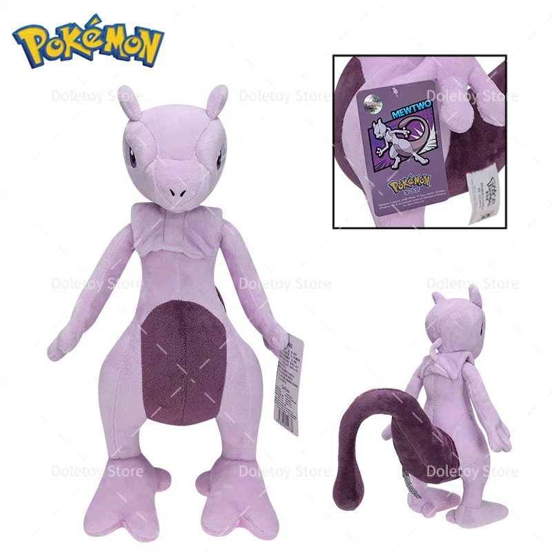 37cm Original Pokemon Plush Toy Mewtwo Anime Soft Stuffed Animal Toy Kawaii Cartoon Dolls Christmas Birthday Gifts for Children