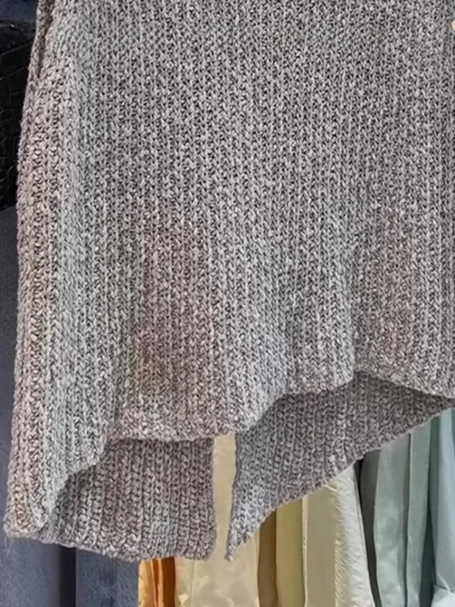 

Ay вязаный жилет женский летний новый круглый жилет Ne Svel Ba с разрезом для поездок на работу шерстяной смеси стандартного кроя весна