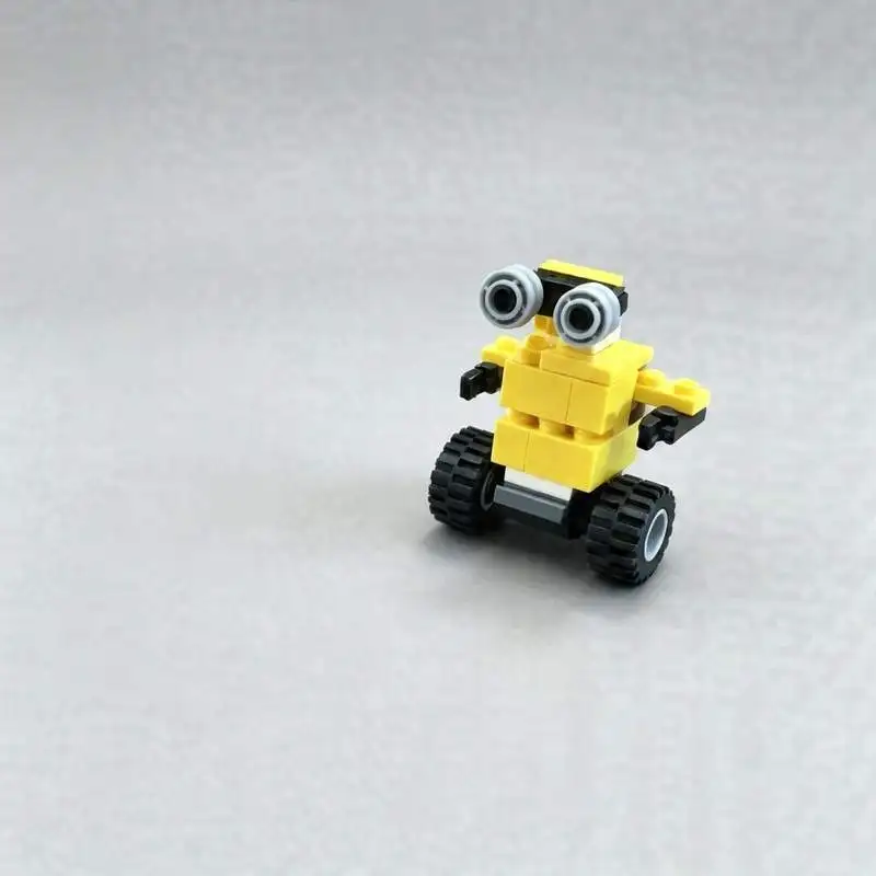 49Pcs MOC Robot Yellow Figure Building Blocks Custom Puzzle DIY Assembly Creative Educational Collection Display Festival Gifts