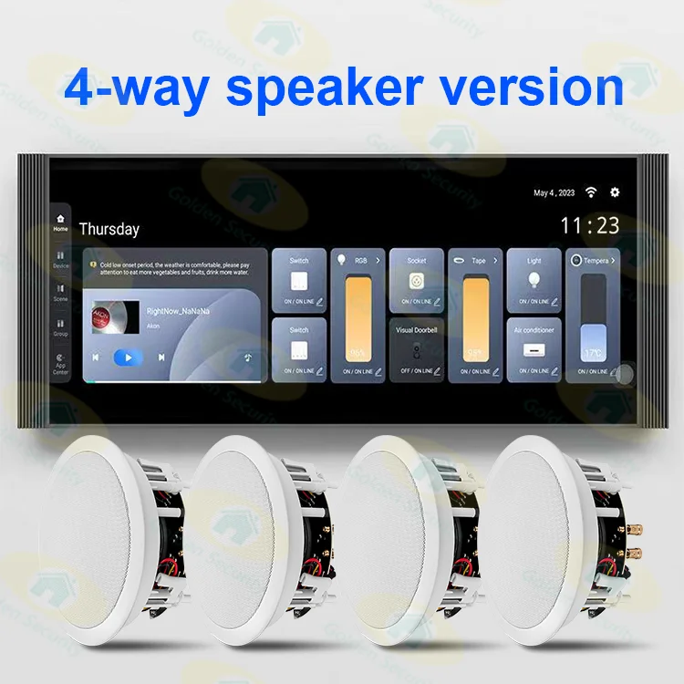 2023 New generation 12 inch screen touch panel smart home zigbee gateway music background zigbee gateway