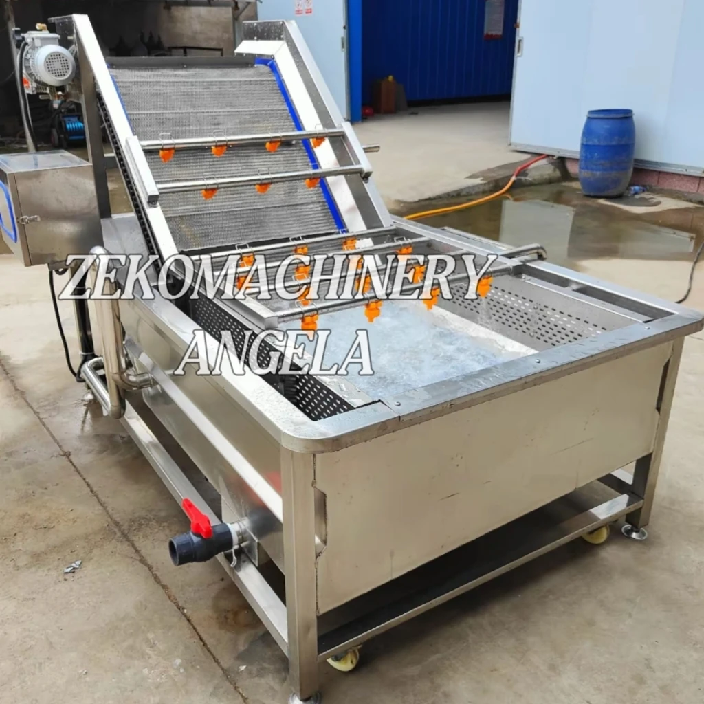 เครื่องล้างผลไม้และผักอัตโนมัติ ระบบโอโซนและฟองอากาศ สำหรับล้างแอปเปิ้ล ถั่ว ข้าวสาลี และแกนผลไม้ ลูกปืนมอเตอร์