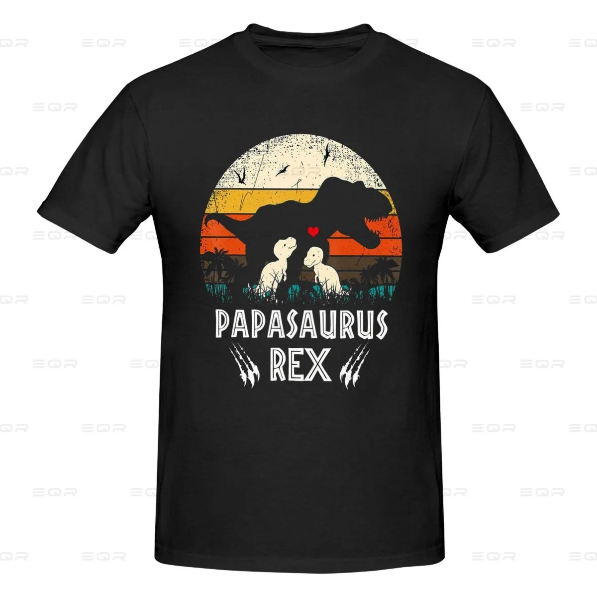 Papasaurus Men's round neck Oversized T-shirt,Hip Hop,Tee shirt Novelty all the year round Gift