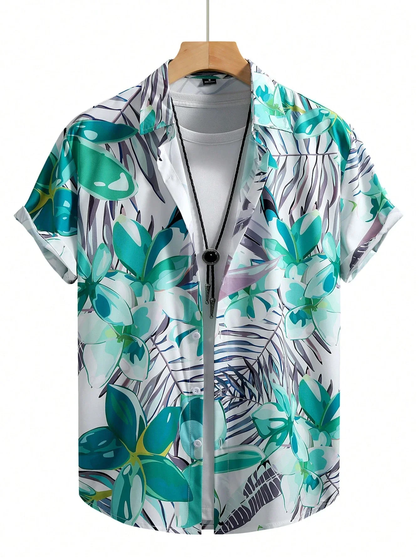 Hawaiian Tropical Plants Pattern 3D Printed Mens Shirt Summer Casual Printed Short Sleeve Beach Loose Outdoor Top Men's Clothing
