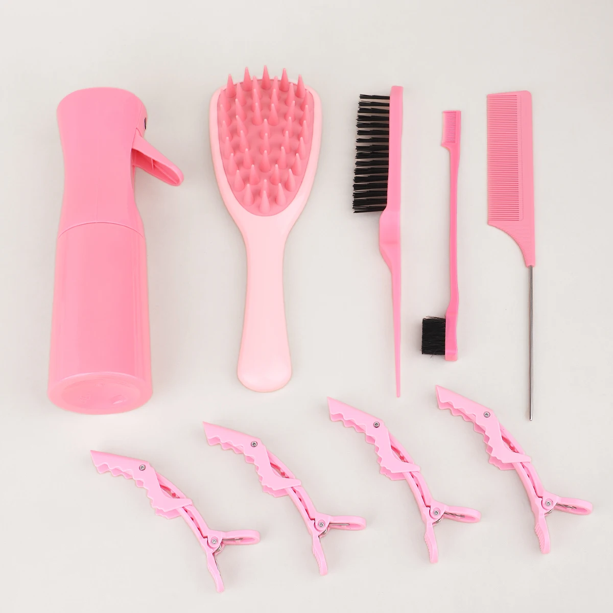 7pcs/9pcs hair dyeing tool set, including watering can, shampoo brush, combing brush, etc., for hair stylists in hair salons.