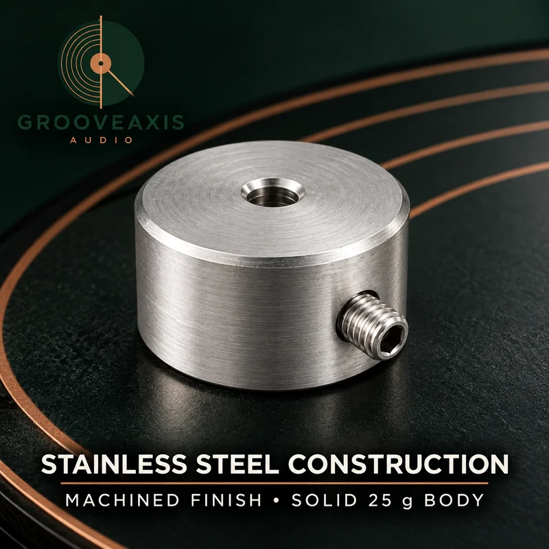 Vinyl Record Player Balancing Weight GROOVEAXIS 25g Rider Weight, Stainless Steel Tracking Force Counterweight for SME Tonearm