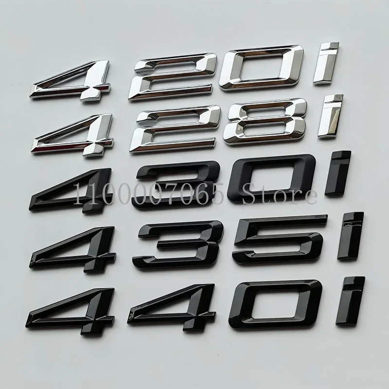 Old Numbers Letters 420i 428i 430i 435i 440i Top ABS Emblem for 4 Series Car Trunk Nameplate Logo Sticker Glossy Matte Black