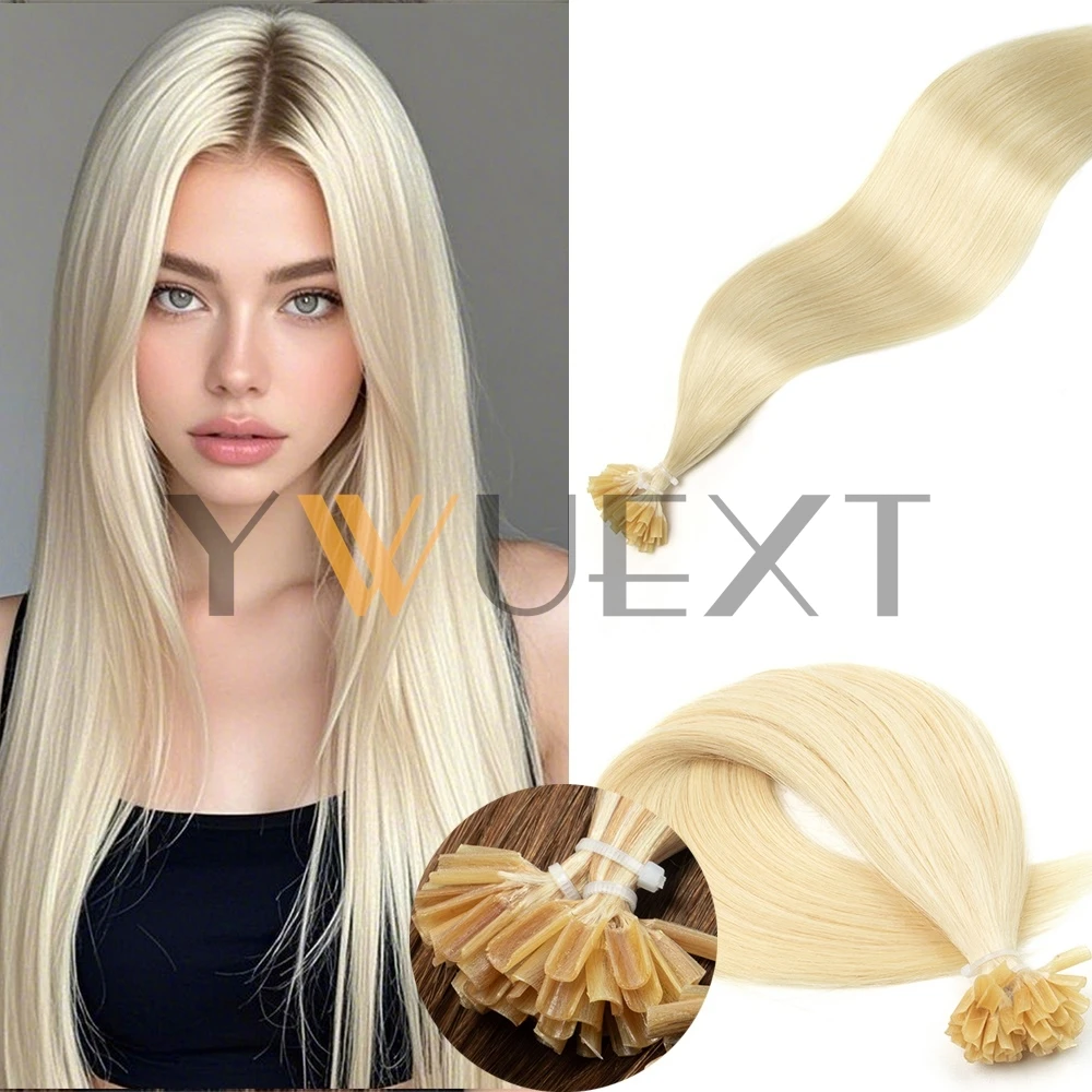 Blonde Straight U Tip Human Hair Extensions 12''-22'' Machine Remy Fusion Hair Lightweight Keratin Hair for Women 30g/50pcs/pack