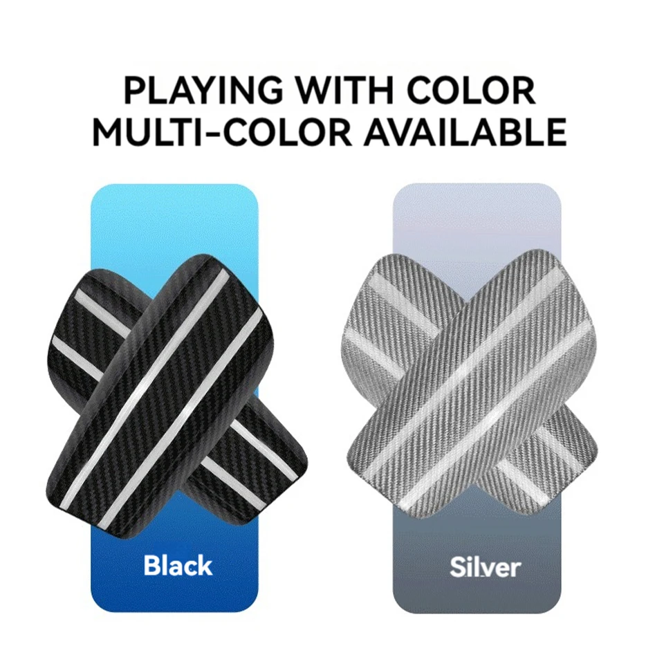 GOBYGO 1Pair Carbon Fiber Soccer Shin Guard Super Strong Shock Resistance EVA Sponge Portable Carrying Case Leg Protection Board