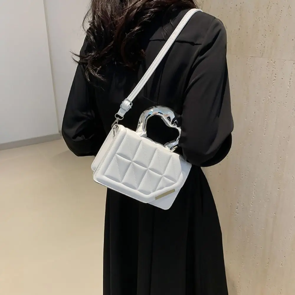 Fashion Solid Color Underarm Shoudler Bags Lingge Indentation PU Satchel Hobo Bag Tote Purses for Women