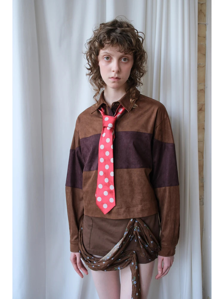 

Ретро-платье в полоску с длинными рукавами, замшевое, коричнево-красное, в стиле пэчворк, женское, повседневное, модное, из полиэстера с эластаном, стандартный крой