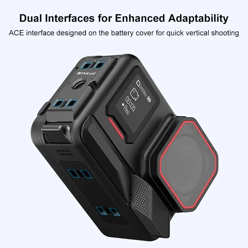 PULUZ ACE / AC Aluminum Alloy Vertical Shooting Magnetic Quick-release Battery Side Interface Cover for Insta360 Ace Pro 2