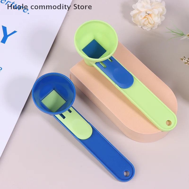 Coffee Scoop Funnel Measuring Spoon With Longer Handle Powder Scoop Reusable Sliding Design Coffee Spoon Kitchen Gadgets