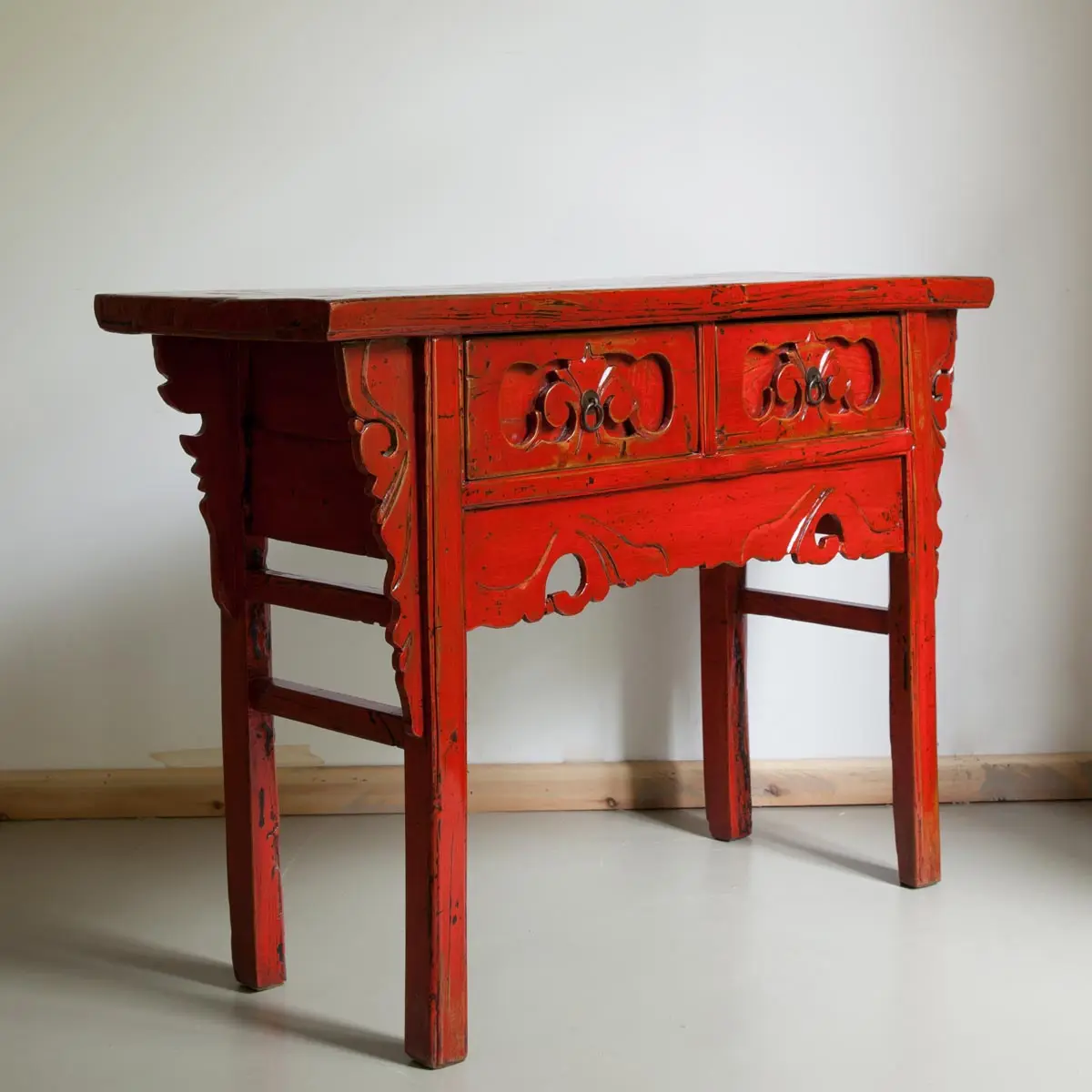 SM Chinese-style solid wood old cabinets, porch table, storage desk, retro foyer carved strip furniture