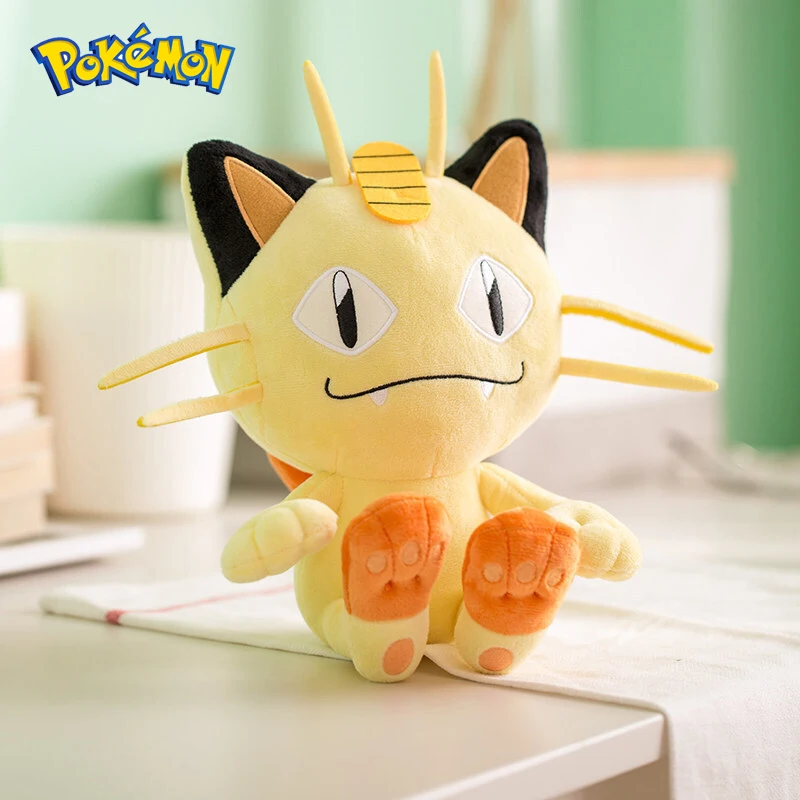 Pokemon Kawaii Meowth Stuffed Toys Cartoon&Cute Cat Kitty Plush Dolls Throw Pillow Birthday Gift  For Kids Friends Boys