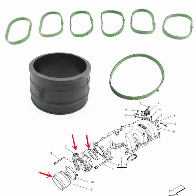

Intake Manifold Spacer V6 Engine Throttle Valve Connecting Air Hose Seal For Maserati Quattroporte M156 Ghibli M157 Levante M161