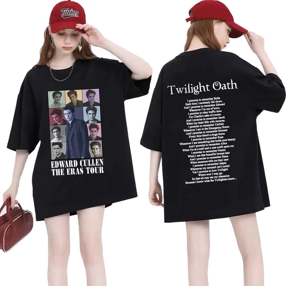 Edward Cullen The Eras Tour T Shirt The Twilight Oath Letters Print T Shirts Men Women Casual 100% Cotton Oversized Male T-shirt