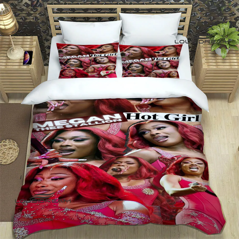 Rapper Megan Thee Stallion Bedding Sets exquisite supplies set duvet cover bed comforter set bedding set luxury birthday gift