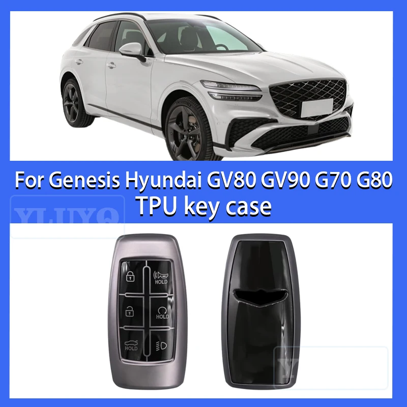 

2025 for Genesis Key Fob Cover, Hyundai Genesis GV80 GV90 G70 G80 G90 GV70 Soft TPU Full Protection Key Fob Case Car Accessories