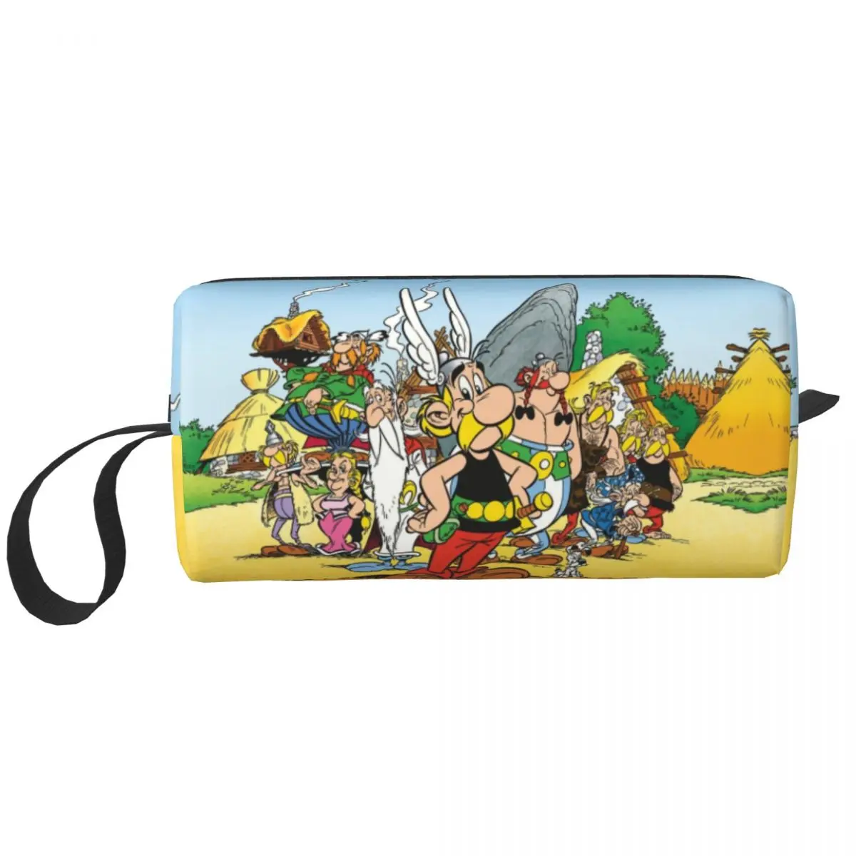 Custom Anime Asterix And Obelix Travel Cosmetic Bag for Women Cartoon Getafix Toiletry Makeup Organizer Beauty Storage Dopp Kit