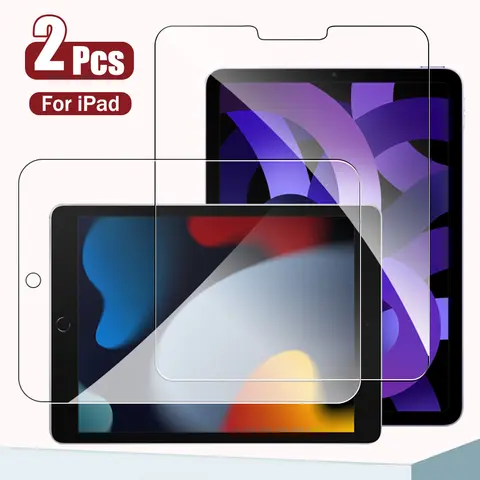 iPad Air 5 4 Pro 13 11 12.9 Ipad 9th Gen 10th 8th 7th 6th 5 Mini 6 10.5 9.7 M4 M2 필름 용 2Pcs 강화 유리 화면 보호기
