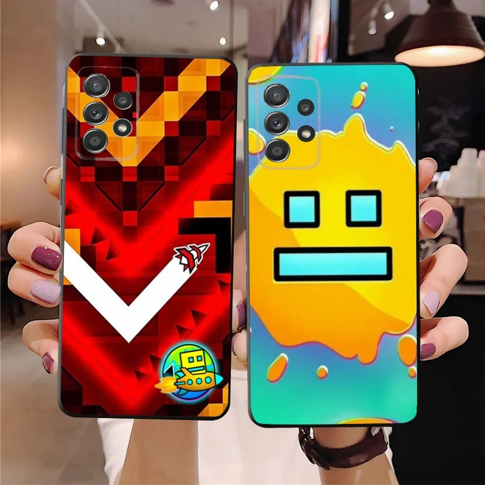 Game G-Geometry-Dash-S Phone Case For SamsungS24,23,22,21,S20 Ultra Pro 10,S30Plus,S9,20lite Ultra Black Cover