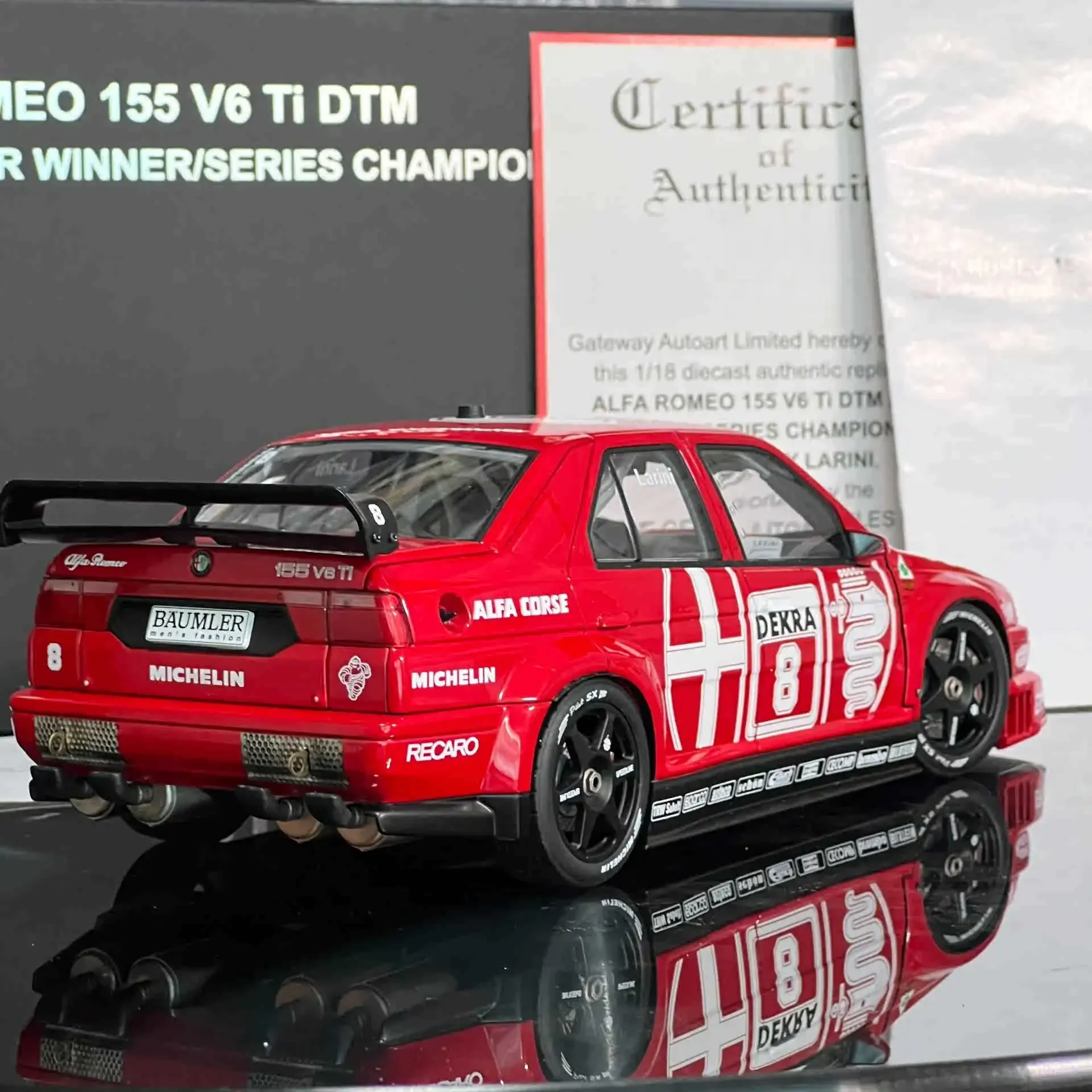 Autoart 1:18 Alfa 155 V6 Ti DTM #8 1993 Alloy Fully Open Simulation Limited Edition Alloy Metal Static Car Model Toy Gift