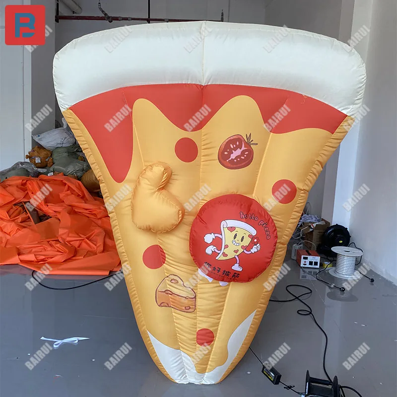 Inflatable cartoon slice pizza inflatable model Western Fast Food Bakery Food Festival Food Bazaar bar lighting advertising prop