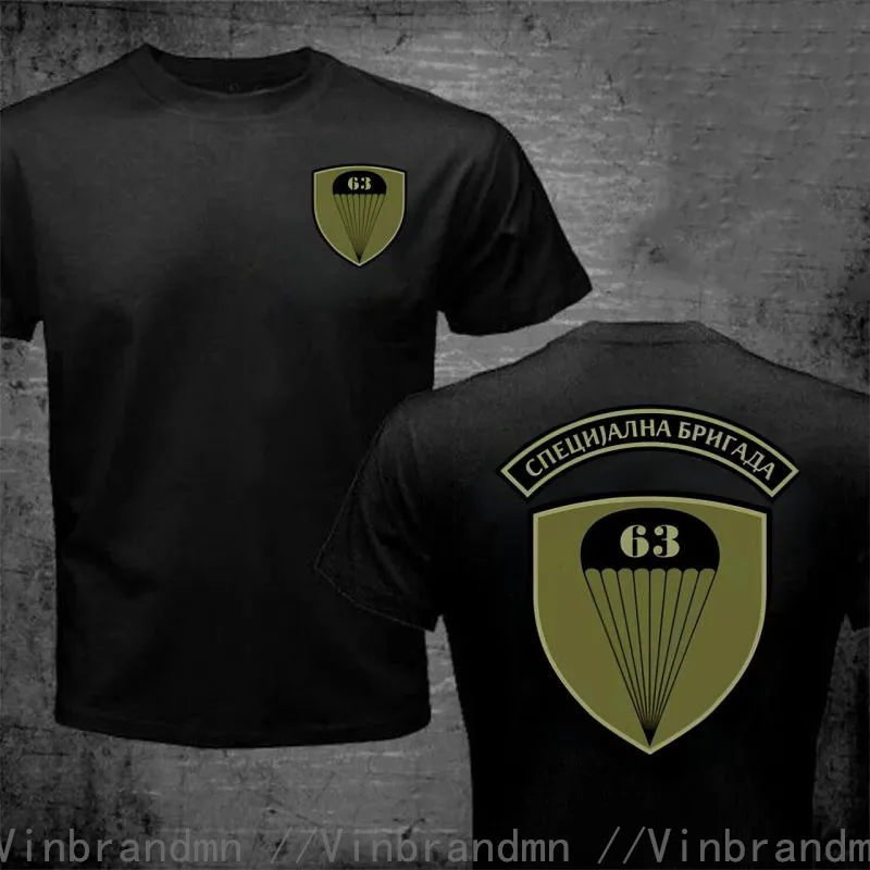 Summer Fashion Casual Men O-Neck Cotton T Shirt Inspired Serbian Special Force 63 Parachute Battalion Black Design T Shirt Tees