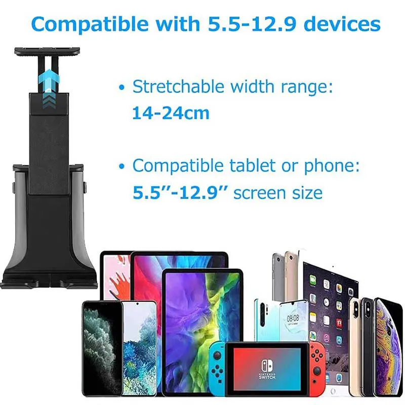 Universal Car CD Slot Tablet Mount for 5.5-12.9 inch Tablet CD Player Cell Phone Holder for 3.5-7 inch Smartphone Dash Stand