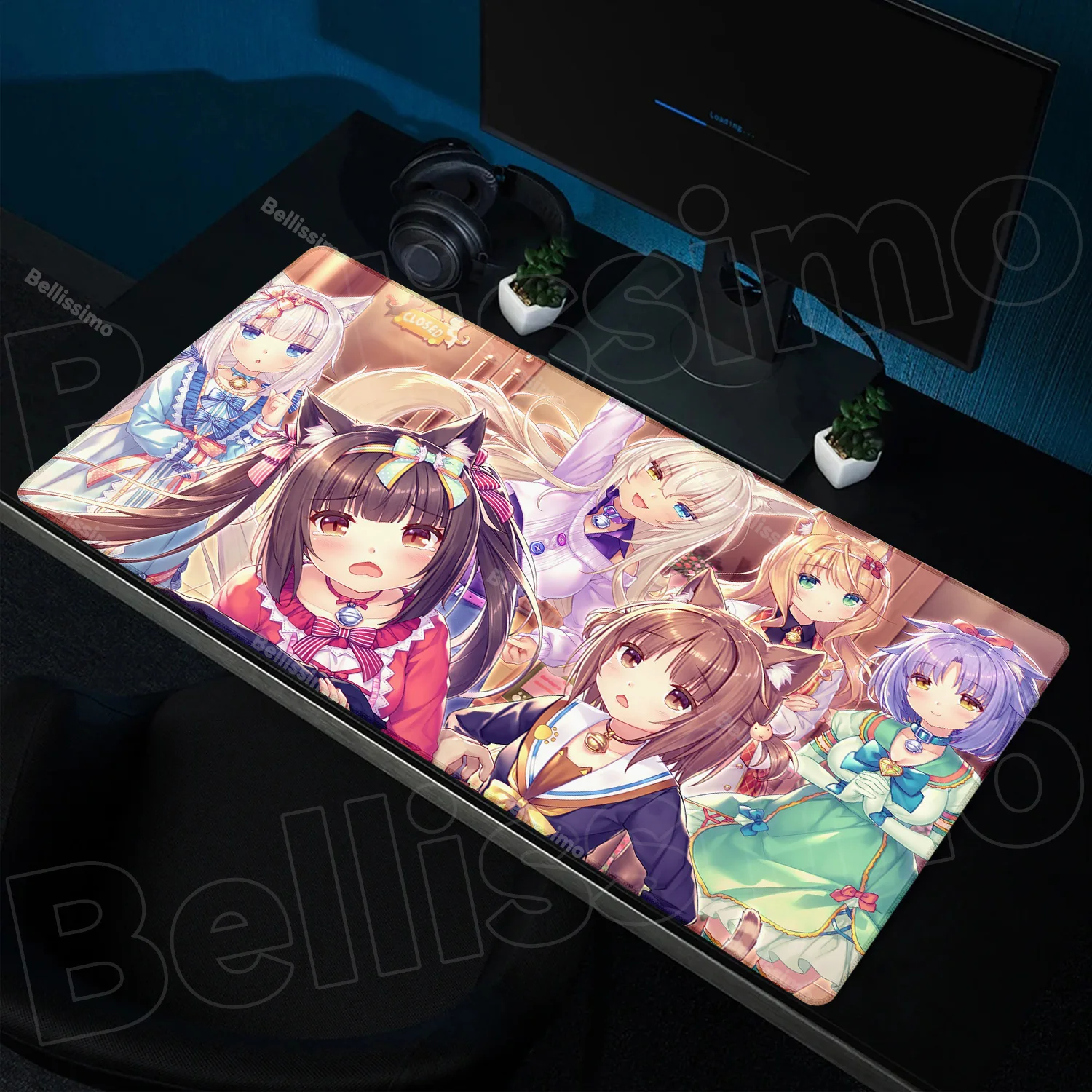 XXL المنزل HD الكمبيوتر مكتب الحصير ماوس الوسادة Nekopara ماوس الوسادة السجاد ألعاب مكتب محمول لينة ماوس حصيرة سطح المكتب ماوس الحصير 90x40 سنتيمتر