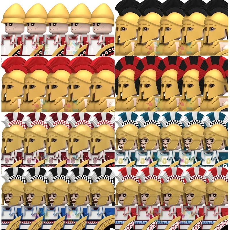 New Toys 10pcs Spartan Hoplite Building Blocks Athenian Soldiers Mini Action Figures Helmet Armor Toys For Christmas Gifts
