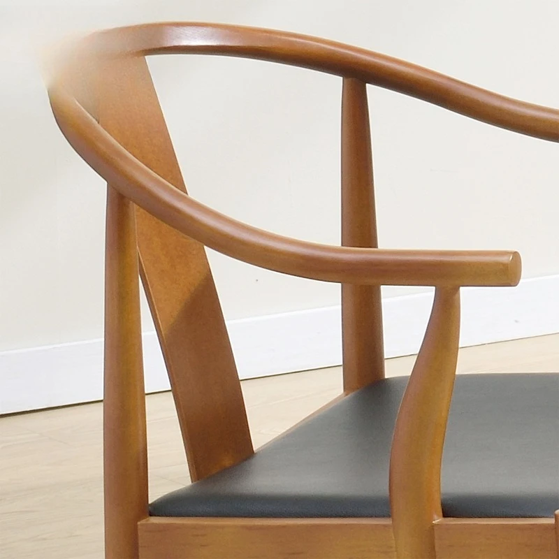 Massivholz Armlehnenstuhl Nordic einfache PU Pad Taishi Stuhl Studie Computer Massivholz