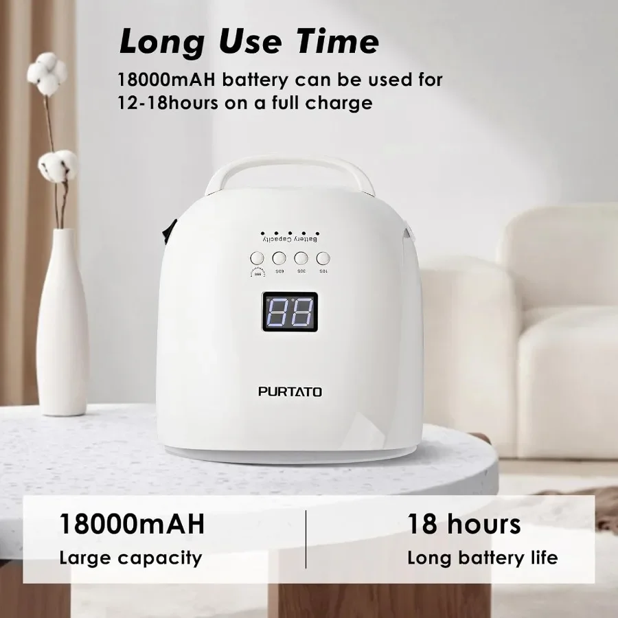 Professionele oplaadbare UV LED-nagellamp met 4 timerinstellingen en 18000 mAh lange batterijduur nageldroger JC22 wit