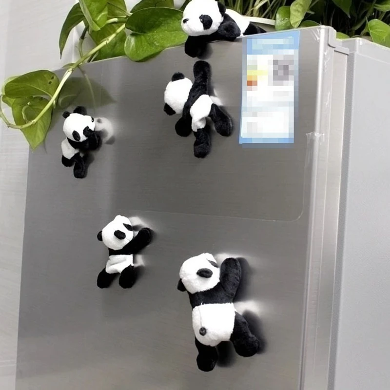 Plush Panda Figurine Refrigerator Sticker Red Panda Magnetic Sticker Convenient Refrigerator Decoration Cartoon Magnetic Sticker