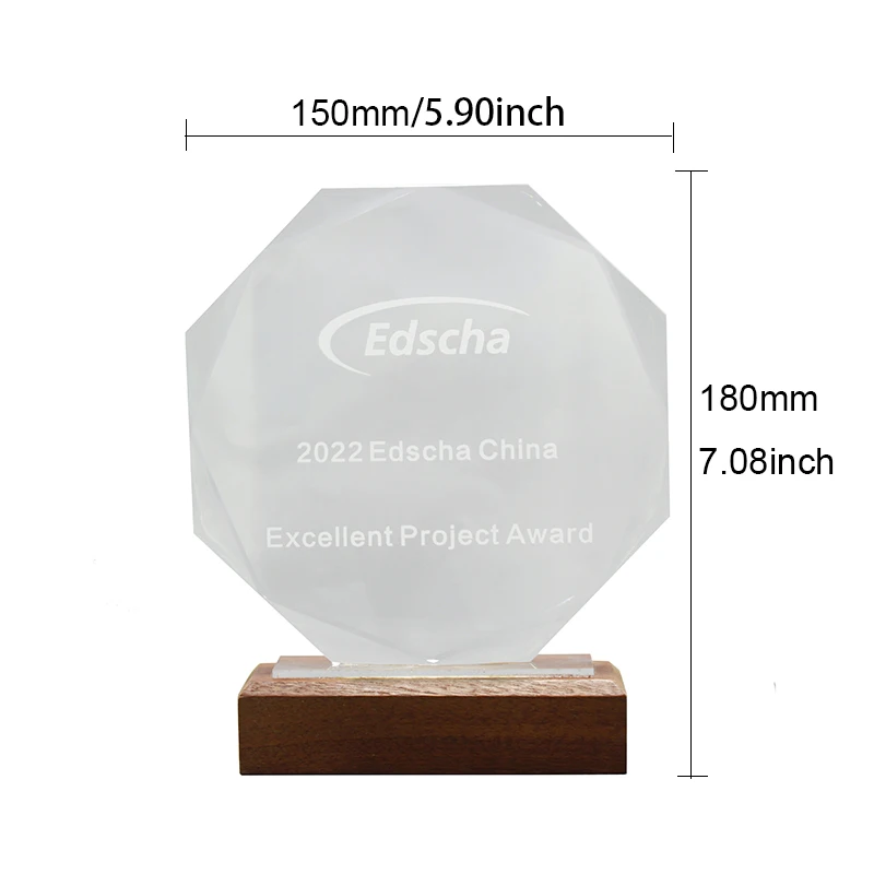 Octagonal Creative Crystal Award Cup Customized Personalized Logo Engrave Enterprise Company Souvenir Gift Figurine Home Decor