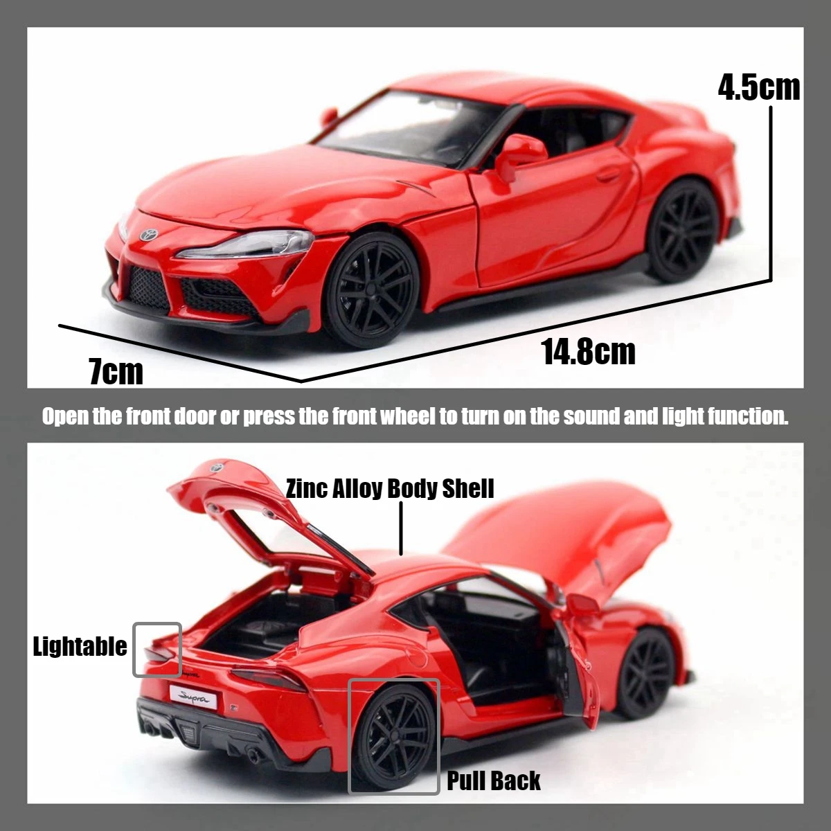 Snel En Furieus 9 Toyota Gr Supra Raceauto Speelgoed Voor Kinderen 1/32 Diecast Miniatuur Model Pull Back Collectie Cadeau Voor Jongen Kind